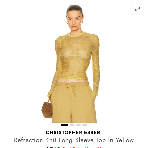 Yellow Sheer Knit Top with under tank - Picture 7 of 13